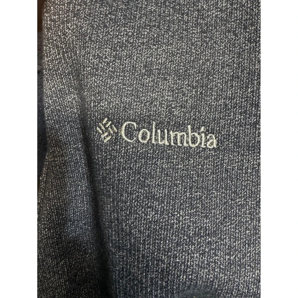 Columbia Mens XL Quarter Zip Fleece Pullover Heathered Navy Blue Sweater Jacket